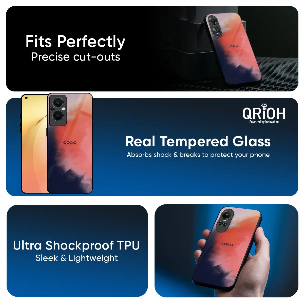 Scary Weather Glass Case for Oppo Reno13 Pro 5G Creative Pattern Minimal Style