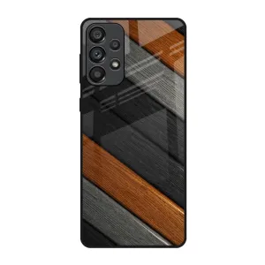 Minimal Protection Tri Color Wood Glass Case for Samsung Galaxy A73 5G