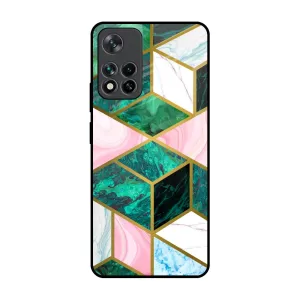 Practical Look Premium Texture Seamless Green Marble Glass Case for Mi 11i