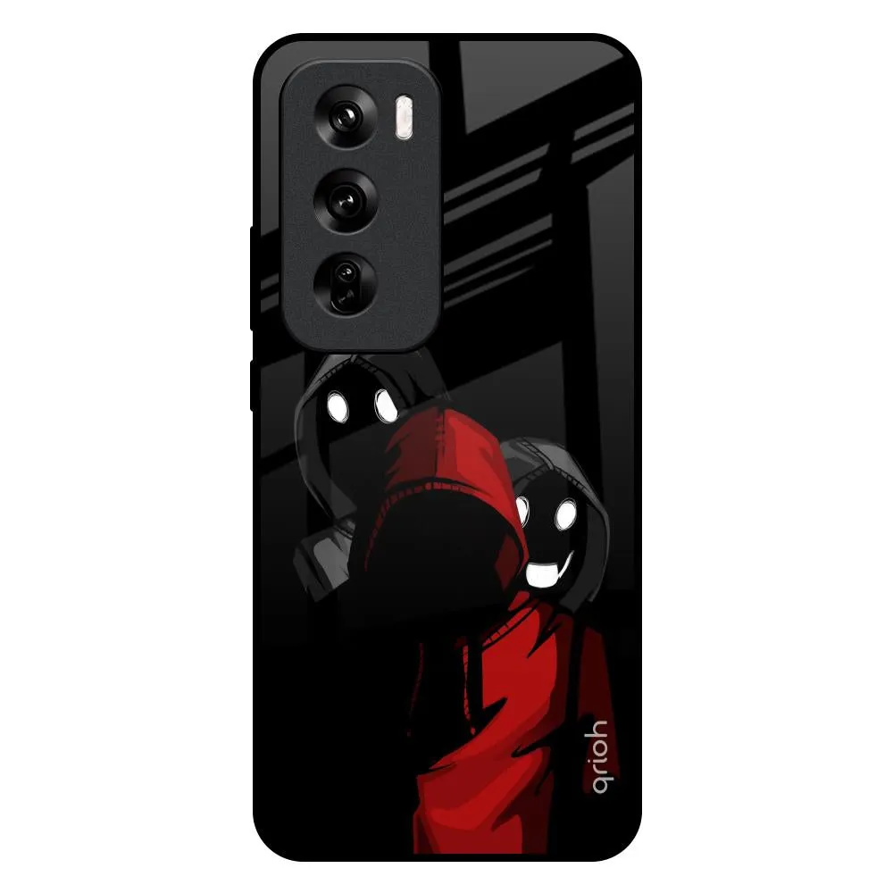 Shadow Character Glass Case for Oppo Reno 12 Pro 5G 3D Effect Matte Texture