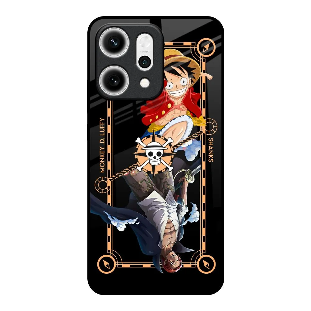 Shanks & Luffy Glass Case for Oppo Reno14 5G Protective Look