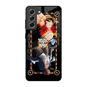 Shanks & Luffy Glass Case for Samsung Galaxy S21 FE 5G Ergonomic Shape Lightweight texture