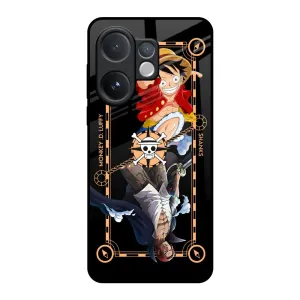 Shanks & Luffy Glass Case for Vivo V60 5G Polished Finish Texture