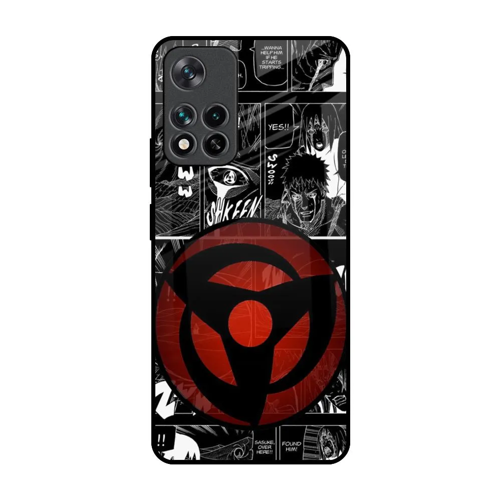Sharingan Glass Case for Mi 11i Minimal Detail Texture Matte Texture Design