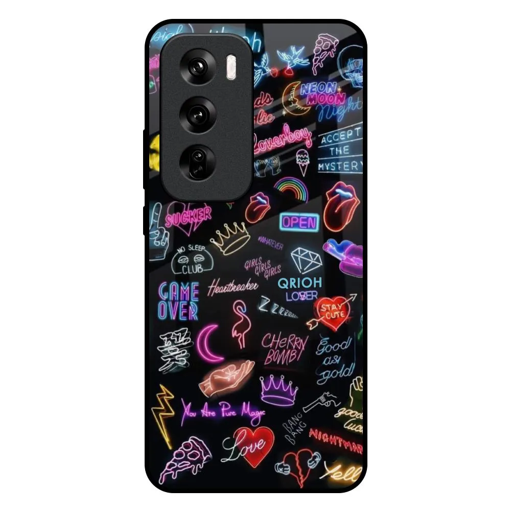 Accept The Mystery Glass Case for Oppo Reno 12 Pro 5G Artistic Design