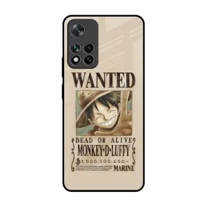 Flexible Pattern Layer Luffy Wanted Glass Case for Mi 11i