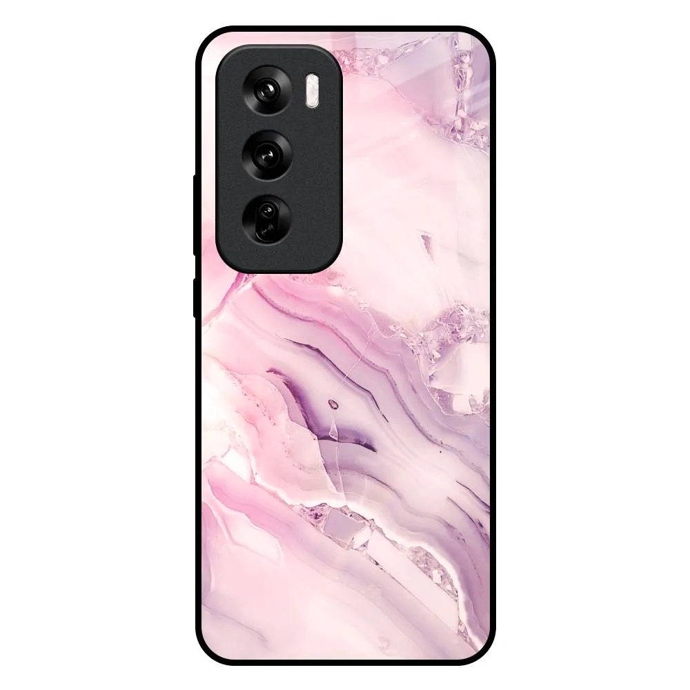 Diamond Pink Gradient Glass Case For Oppo Reno 12 Pro 5G Travel Ready