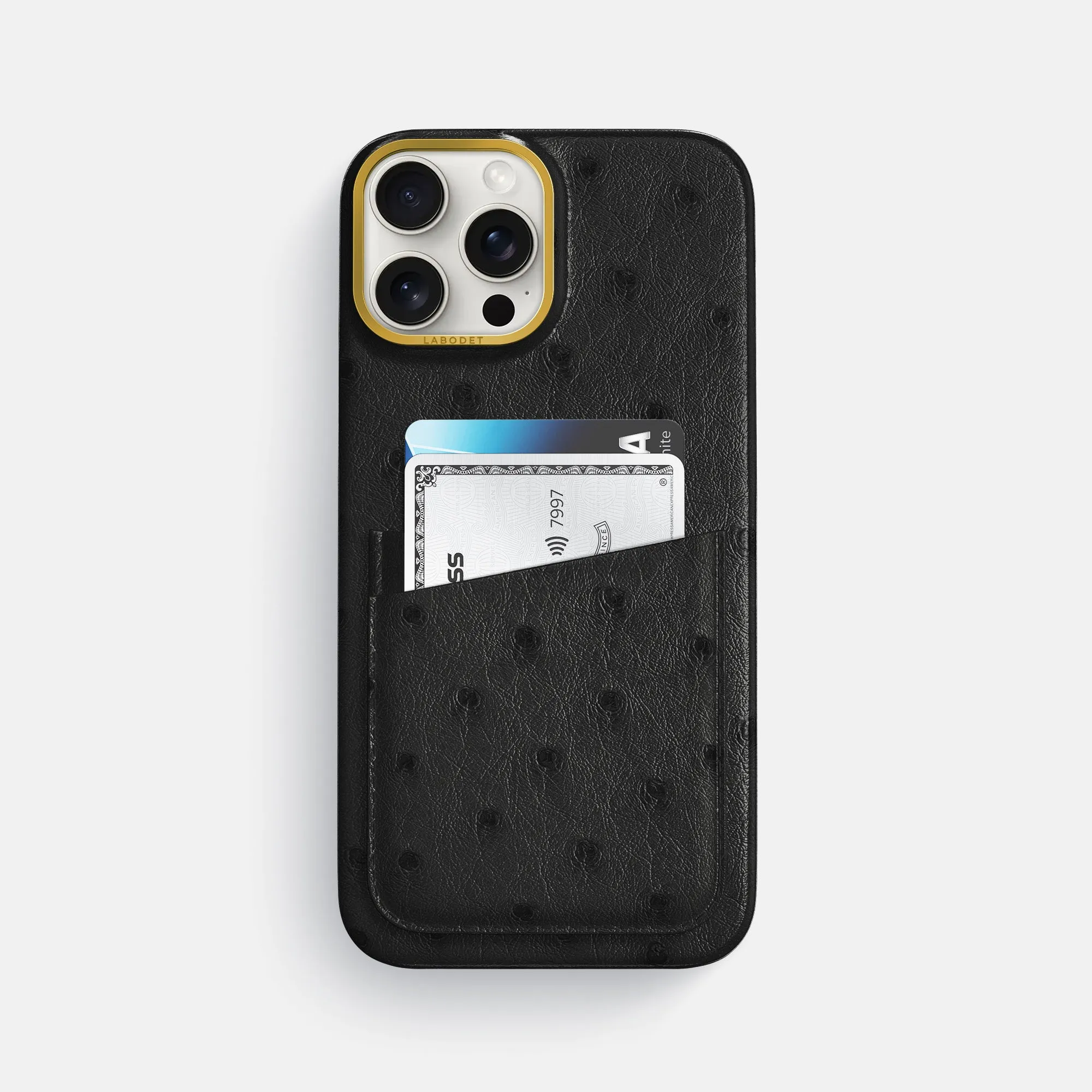 Double Card Case For iPhone 16 Pro Max In Ostrich Affordable option