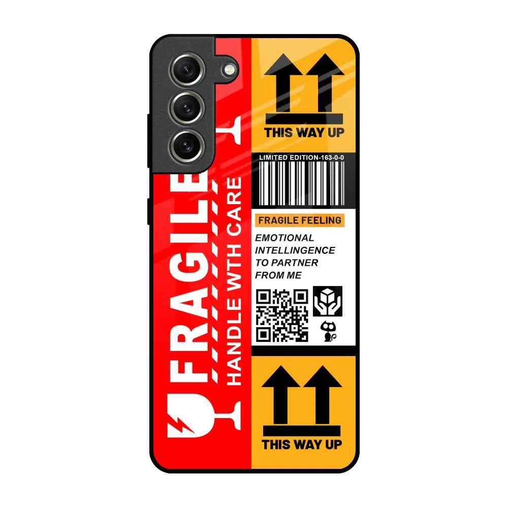 Rugged Detail Layer Handle With Care Glass Case for Samsung Galaxy S21 FE 5G