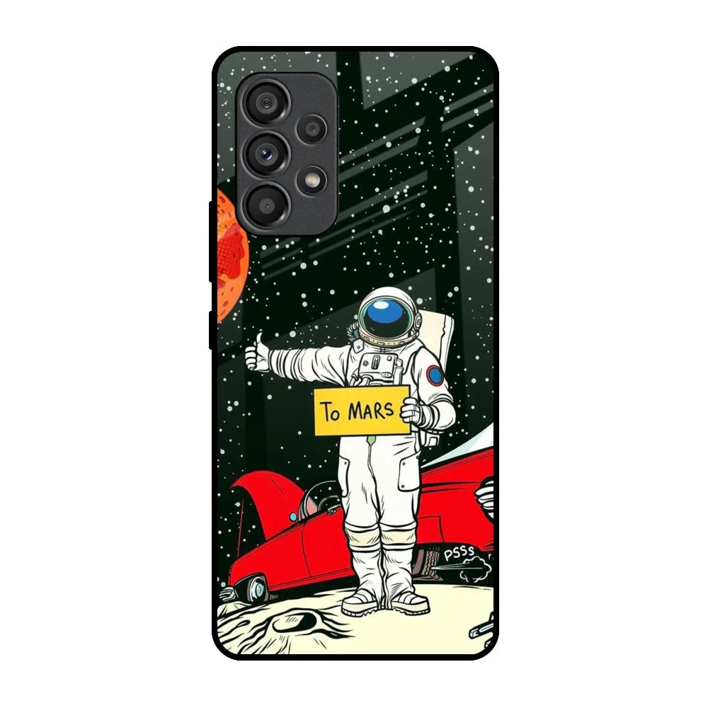 Astronaut on Mars Glass Case for Samsung Galaxy A53 5G Elegant Look Protective Corners