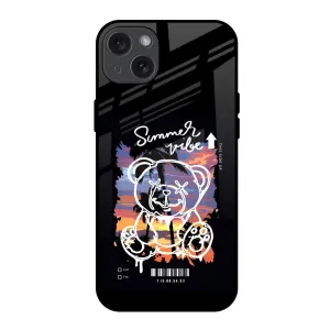 Lightweight texture Stylish Layer Texture Summer Vibe Glass Case for iPhone 15 Plus