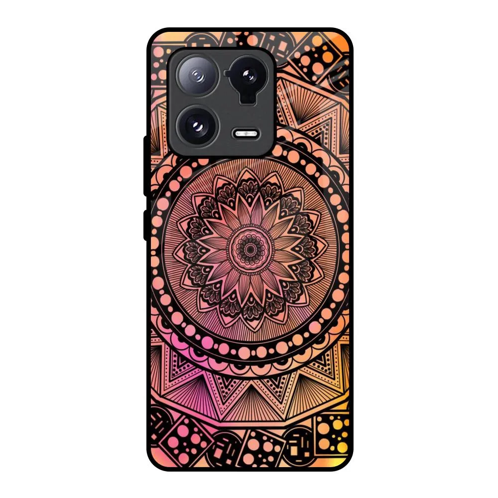 Floral Mandala Glass Case for Mi 13 Pro Shock Proof