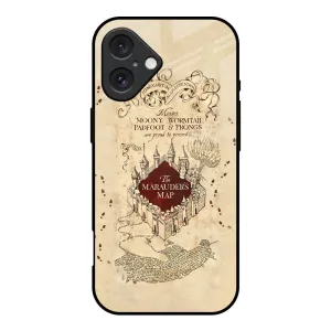 Trendy Aesthetic Magical Map Glass Case for iPhone 16