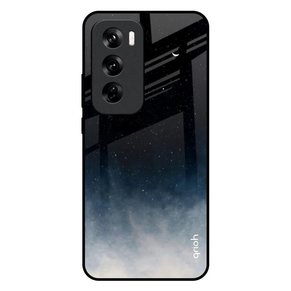 Black Aura Glass Case for Oppo Reno 12 5G Luxury Texture Design