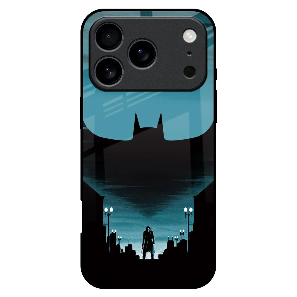 Stylish Cover Cyan Bat Glass Case for iPhone 17 Pro Max