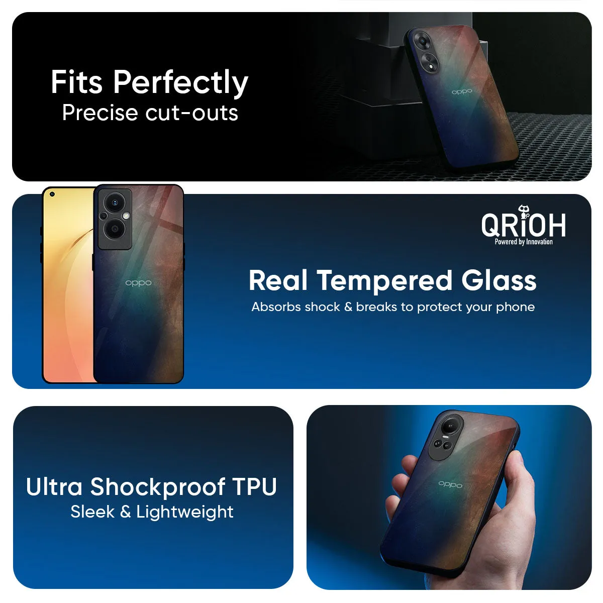 Minimal Detail Texture Matte Texture Rusty Gradient Glass Case for Oppo Reno13 Pro 5G