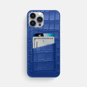 Colorful Pattern Slim Double Card Case For iPhone 16 Pro Max In Alligator