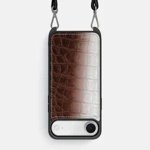 Refined Craftsmanship Full Coverage Crossbody Sport Case For iPhone 17 Air In Himalayan Crocodile