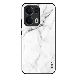 Modern White Marble Glass Case for Oppo Reno13 Pro 5G Tough Frame