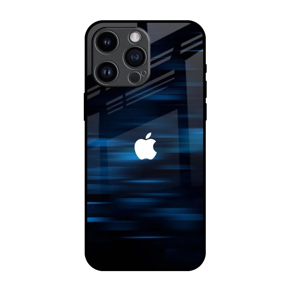 Flexible Feel Blue Rough Abstract Glass Case for iPhone 14 Pro Max