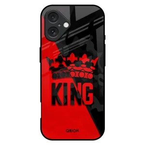 I Am A King Glass Case for iPhone 16 Plus Hybrid Edge