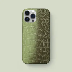 Stylish Texture Durable Texture Layer Slim Case Celadon Green For iPhone 16 Pro Max In Himalayan Crocodile