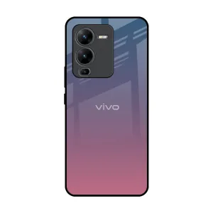 Flexible frame Flexible Shell Pastel Gradient Glass Case for Vivo V25 Pro