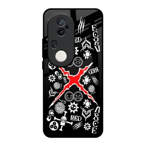 Elegant Texture Layer Red Zone Glass Case for Vivo T4 Ultra 5G