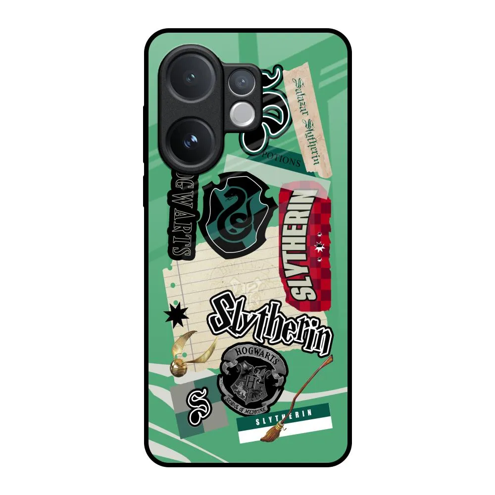 Slytherin Glass Case for Vivo V60 5G Slim Look