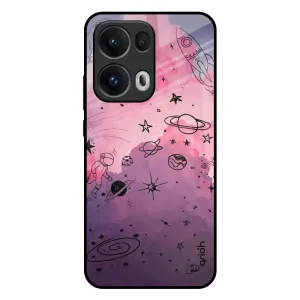 Space Doodles Glass Case for Oppo Reno13 Pro 5G Vivid Finish