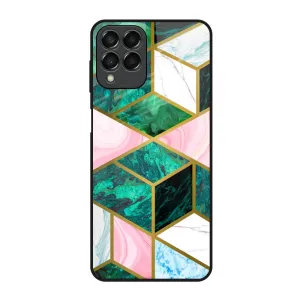 Bold colors Portable Accessory Seamless Green Marble Glass Case for Samsung Galaxy M53 5G