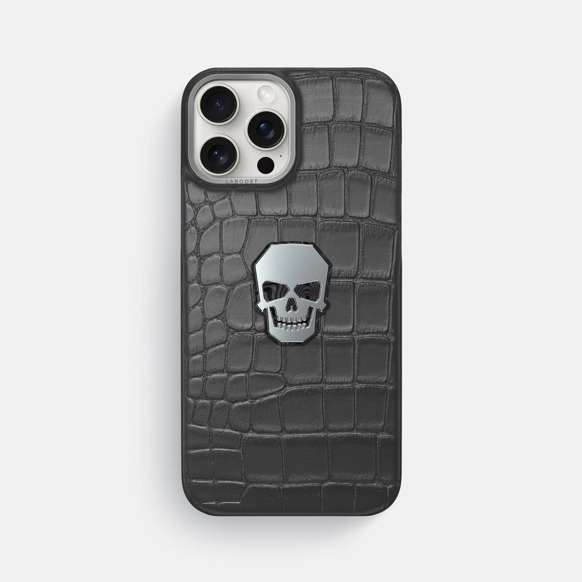 Classic Case With Titanium Skull For iPhone 16 Pro Max In Alligator Lightweight texture Stylish Edge