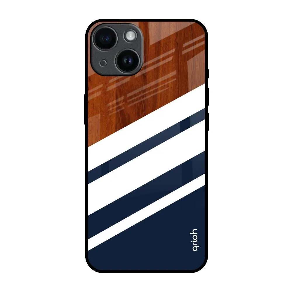 Soft Touching Bold Stripes Glass Case for iPhone 14