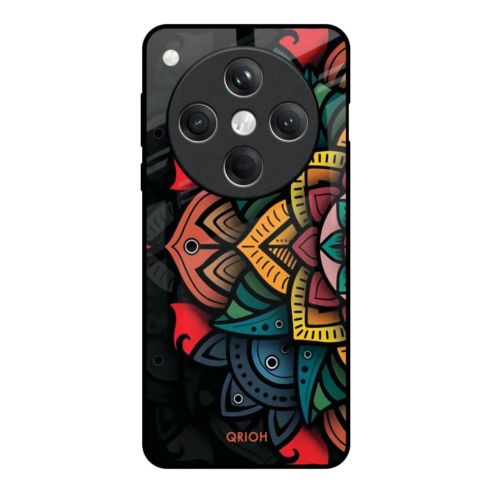 Premium Texture Design Retro Gorgeous Flower Glass Case for Oppo Find X8 5G