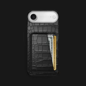 Clear Frame Double Card Case Edition Black For iPhone 17 Air In Alligator