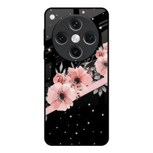 Floral Black Band Glass Case For Oppo Find x8 Pro Sporty Design