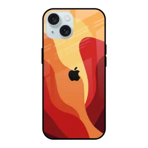 Minimal Form Magma Color Pattern Glass Case for iPhone 15