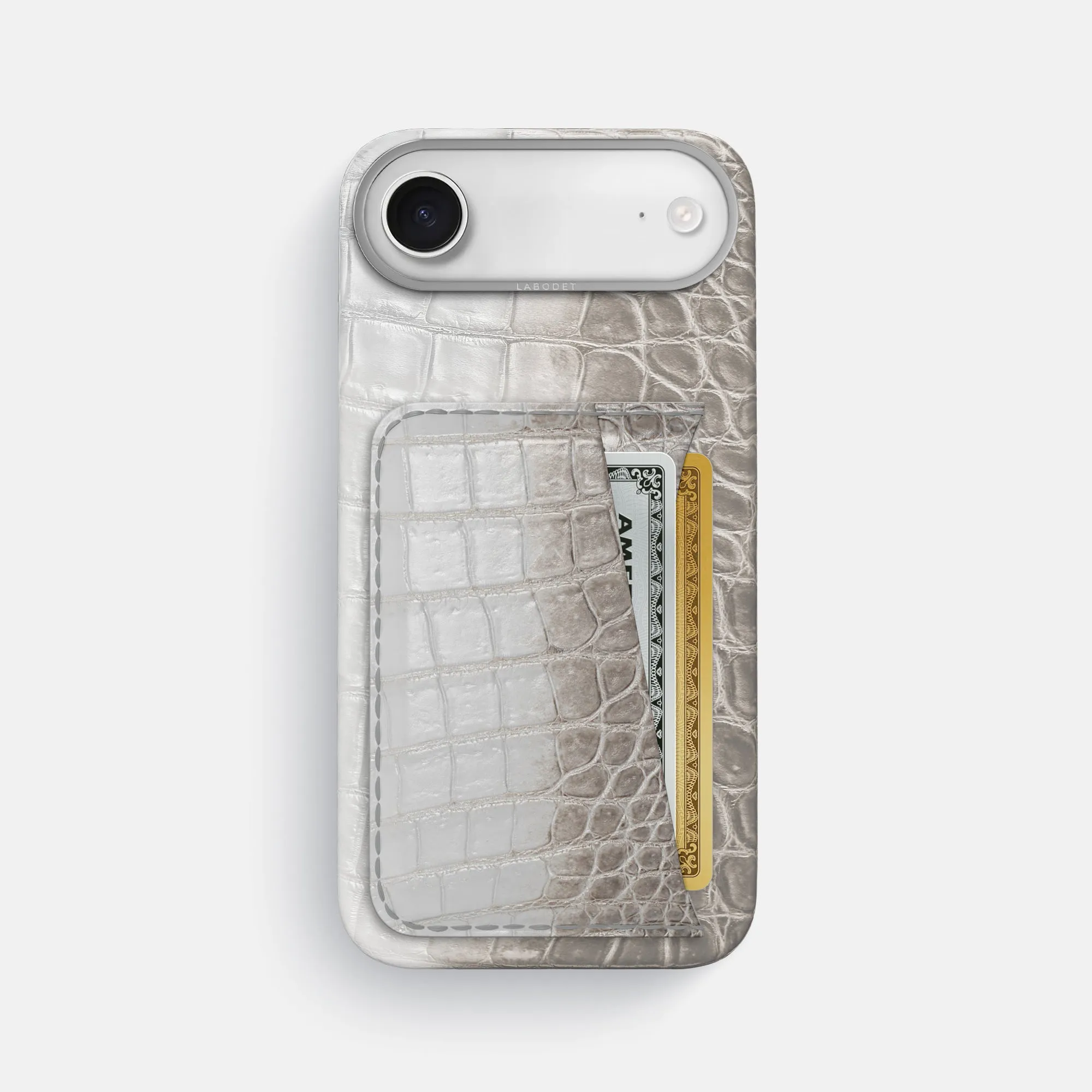 Matte Texture Layer Double Card Case For iPhone 17 Air In Himalayan Crocodile