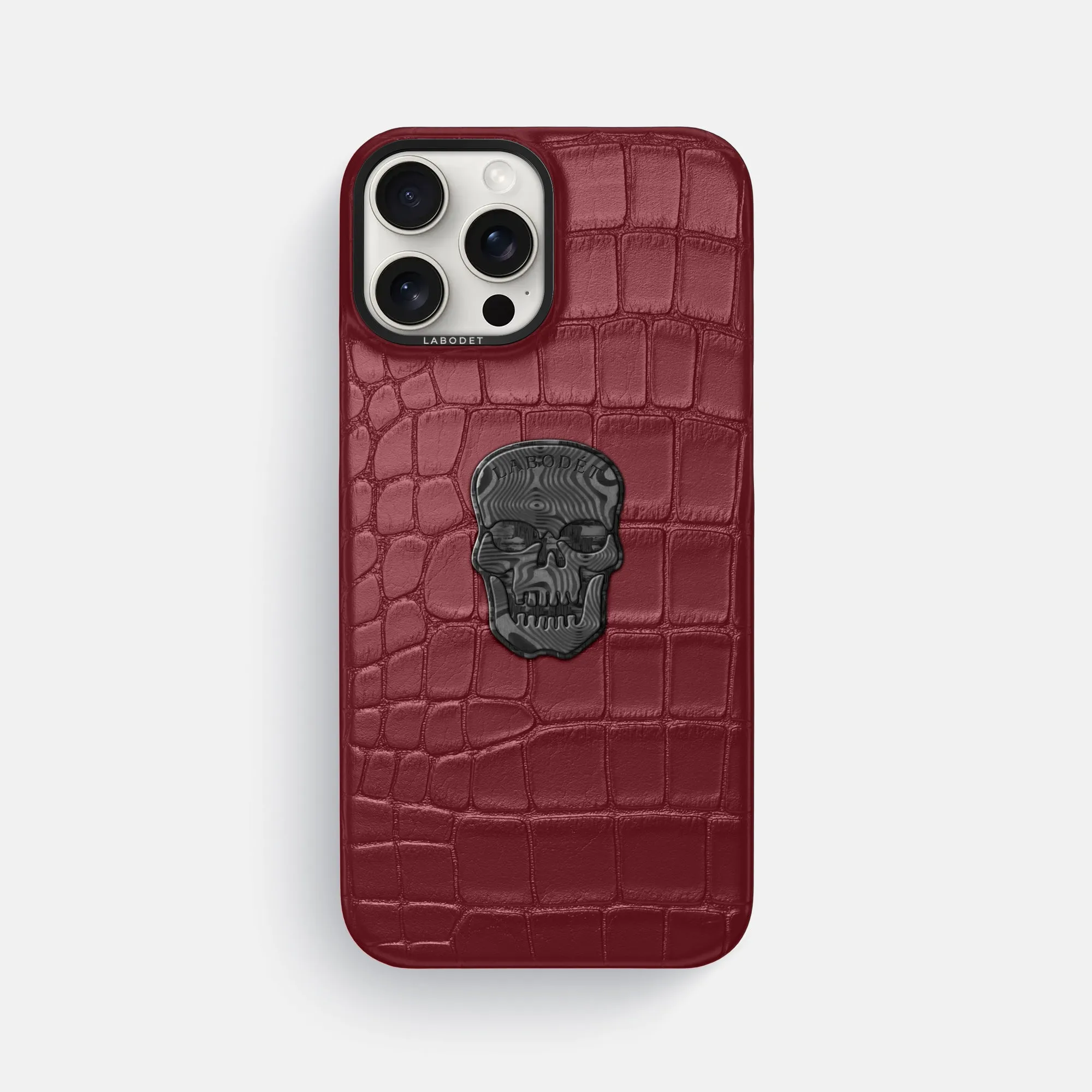 Rugged Build Classic Case With Carbon Skull For iPhone 16 Pro Max In Alligator