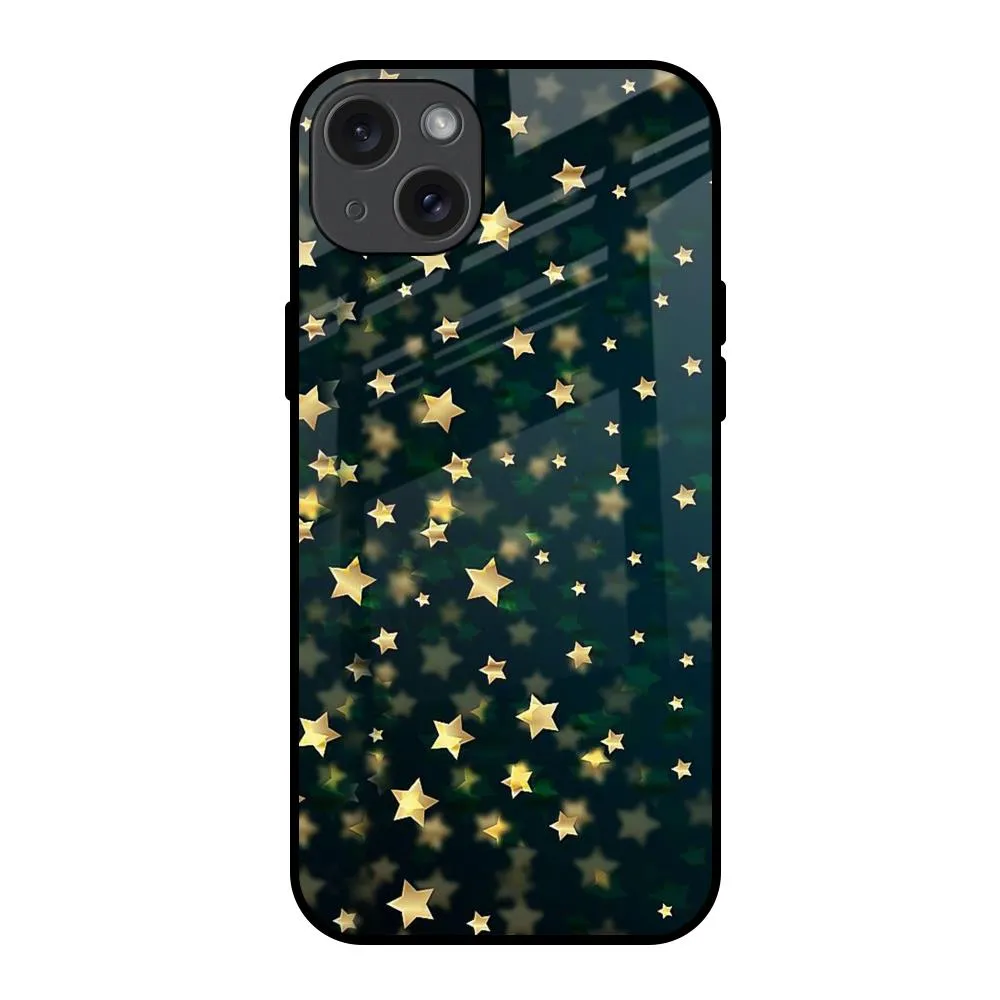 Protective Craft Dazzling Stars Glass Case For iPhone 15 Plus