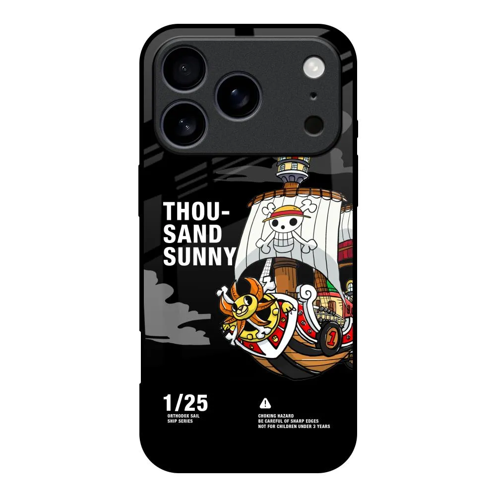 Elegant Pattern Design Thousand Sunny Glass Case for iPhone 17 Pro