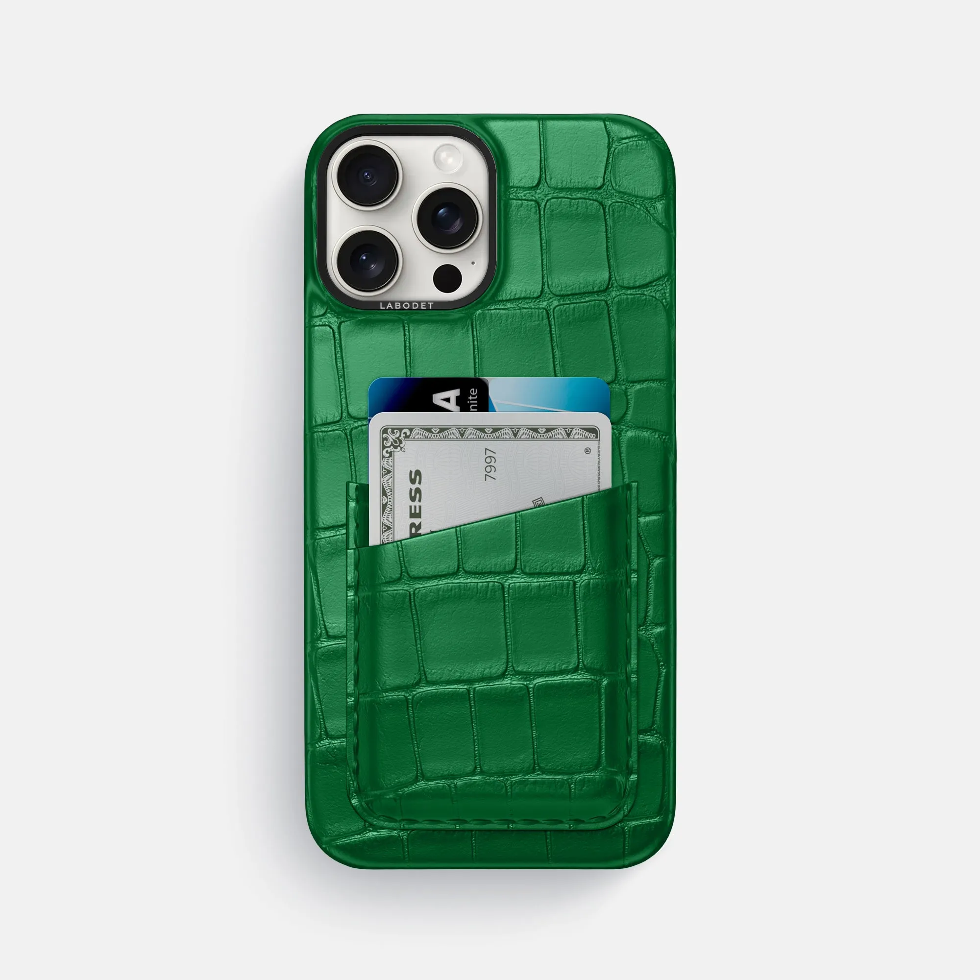 Double Card Case For iPhone 16 Pro Max In Alligator Practical Design