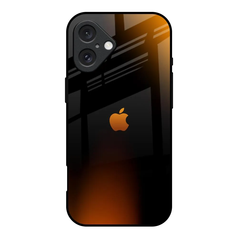 Travel Accessory Vivid Finish Orange Black Fusion Glass Case for iPhone 16