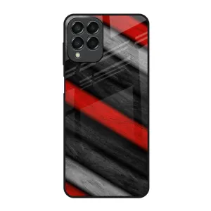 Soft Wooden Texture Glass Case for Samsung Galaxy M53 5G Modern Surface Design Clear Protection