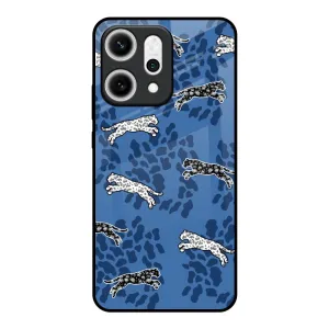 Blue Cheetah Glass Case for Oppo Reno14 5G Flexible Design