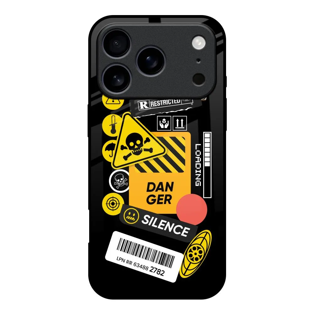 Danger Signs Glass Case for iPhone 17 Pro Premium Protection