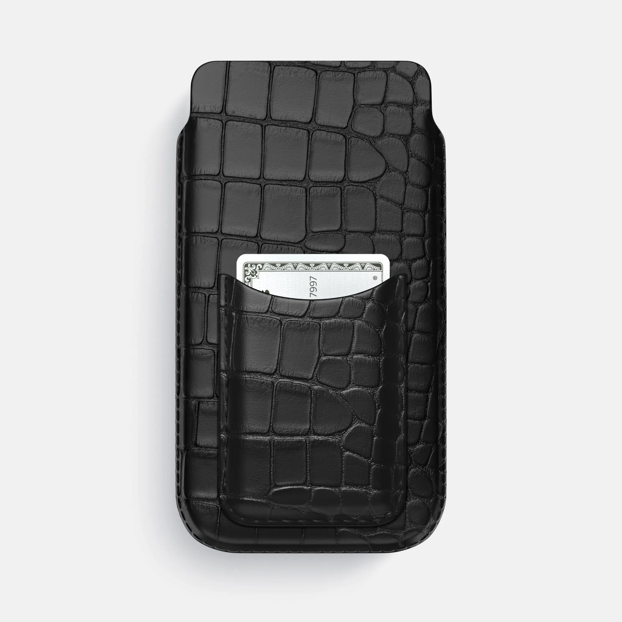 Compact Style Elegant Detail Pouch Card Case For iPhone 17 Air In Alligator