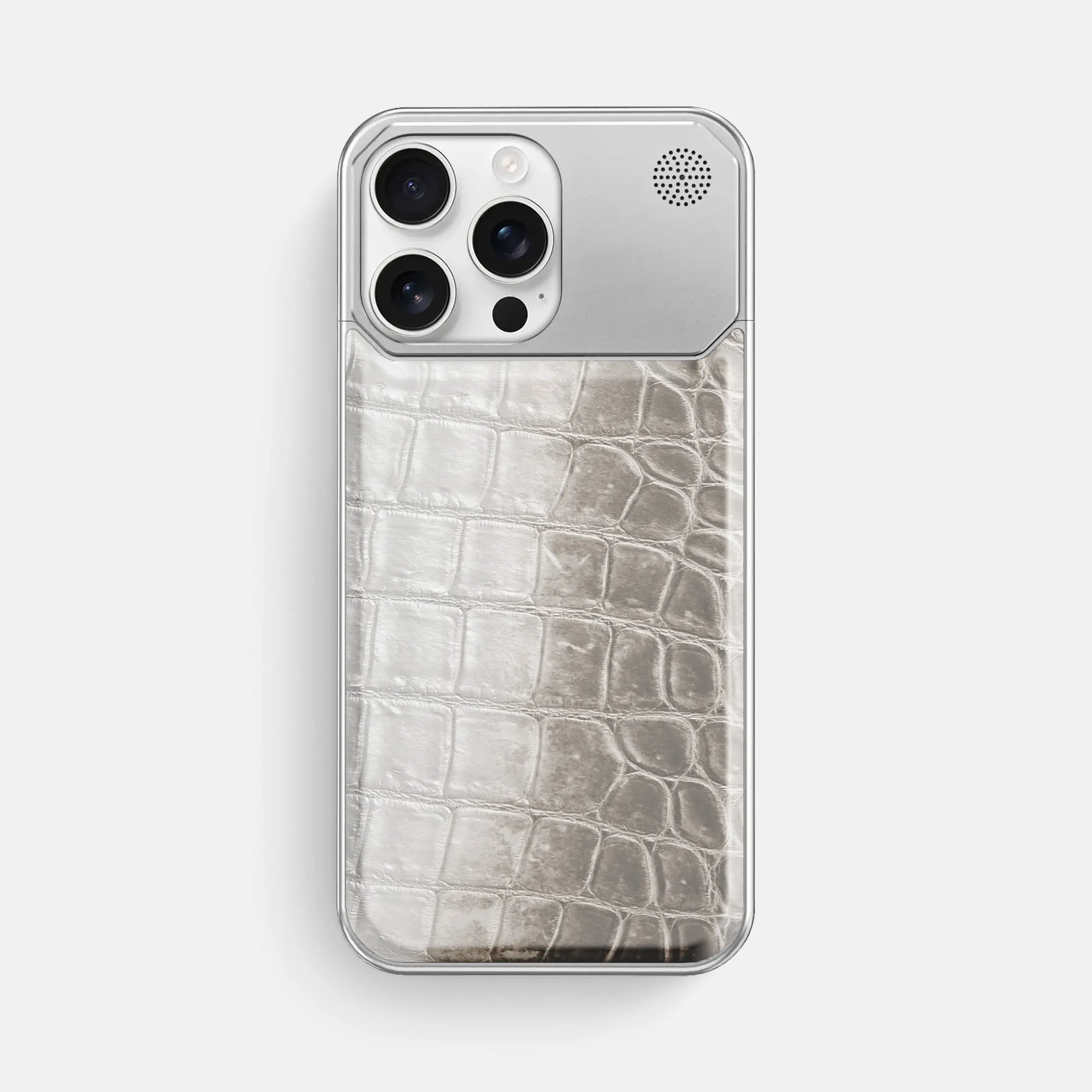 Metal Case For iPhone 16 Pro Max In Himalayan Crocodile Anti Slip