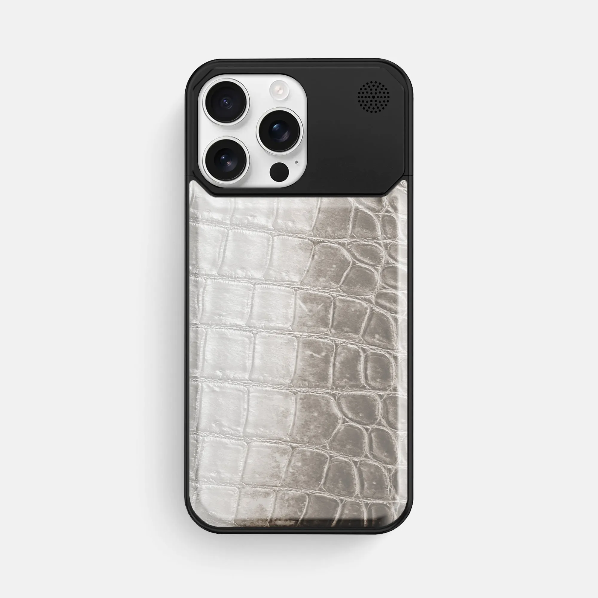 Metal Case For iPhone 16 Pro Max In Himalayan Crocodile Sleek Edge Design Everyday Carry