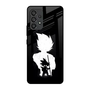 Monochrome Goku Glass Case for Samsung Galaxy A53 5G Trendy Texture Finish
